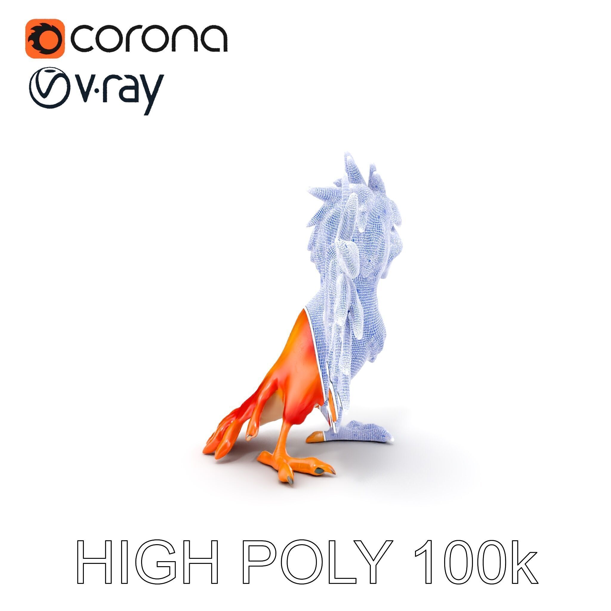 Vibrant Phoenix Bird Model Pack for Animation and Games Low-poly 3D model_36