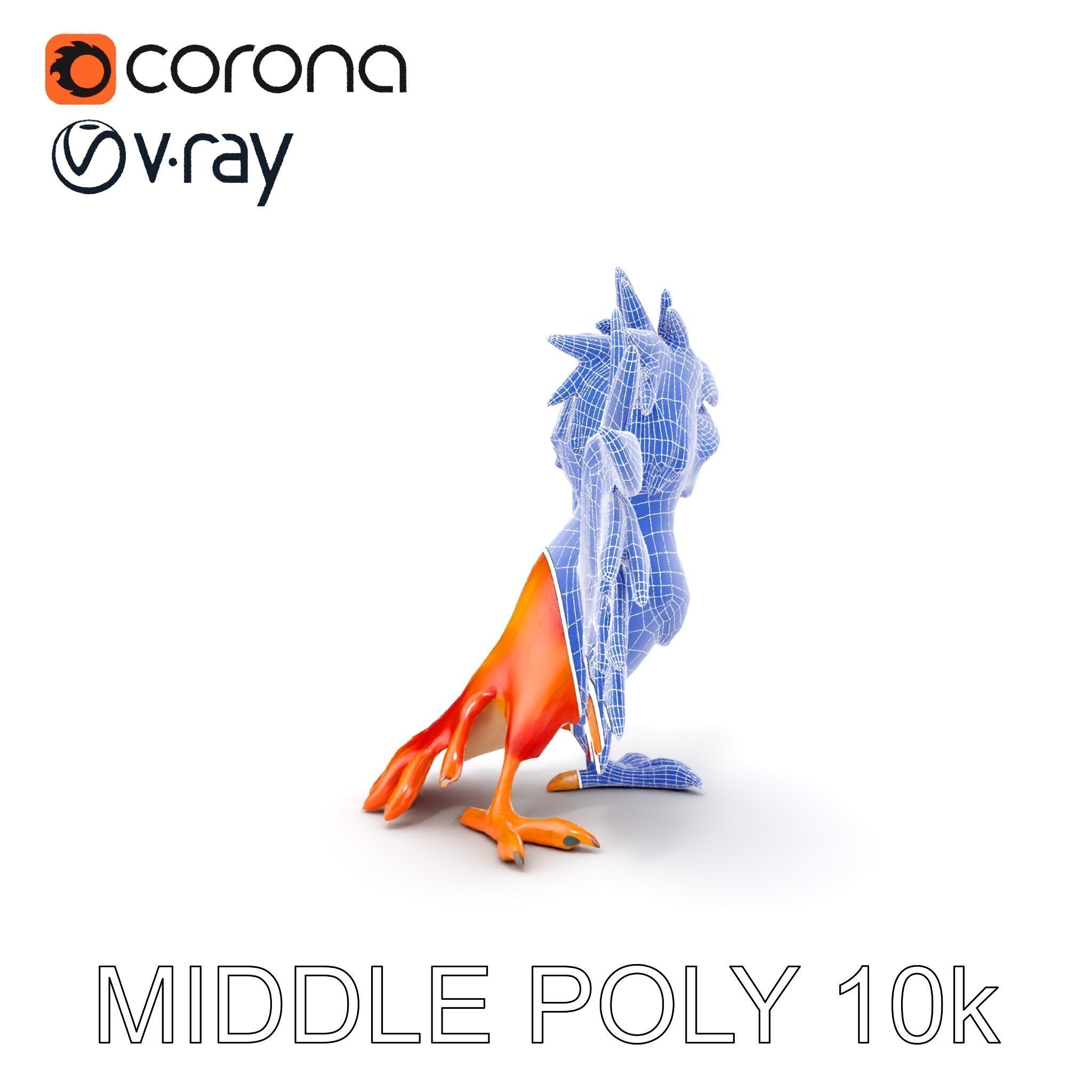 Vibrant Phoenix Bird Model Pack for Animation and Games Low-poly 3D model_19