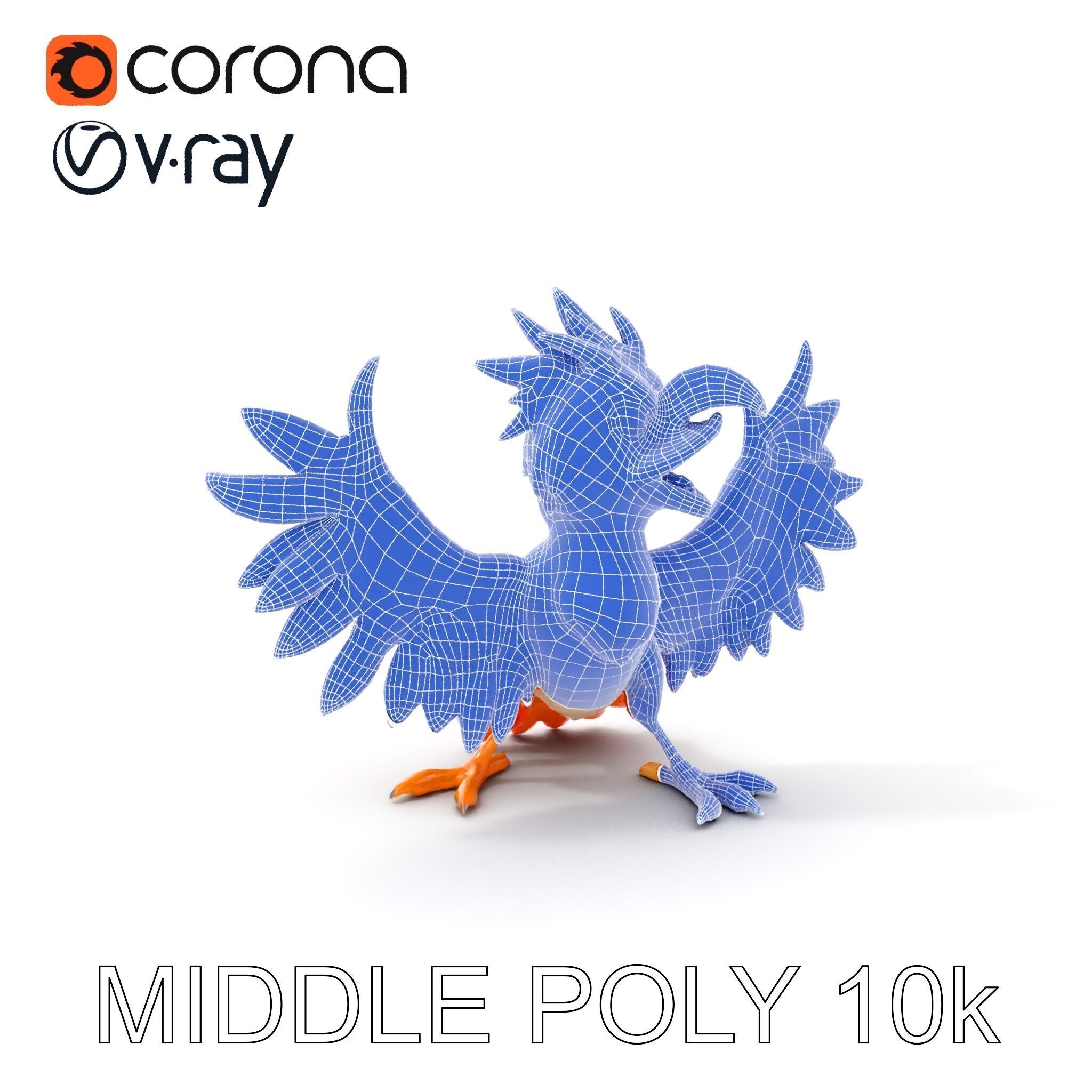Vibrant Phoenix Bird Model Pack for Animation and Games Low-poly 3D model_16
