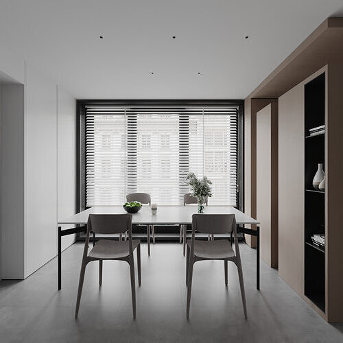 Modern minimalist living room 3D model 7
