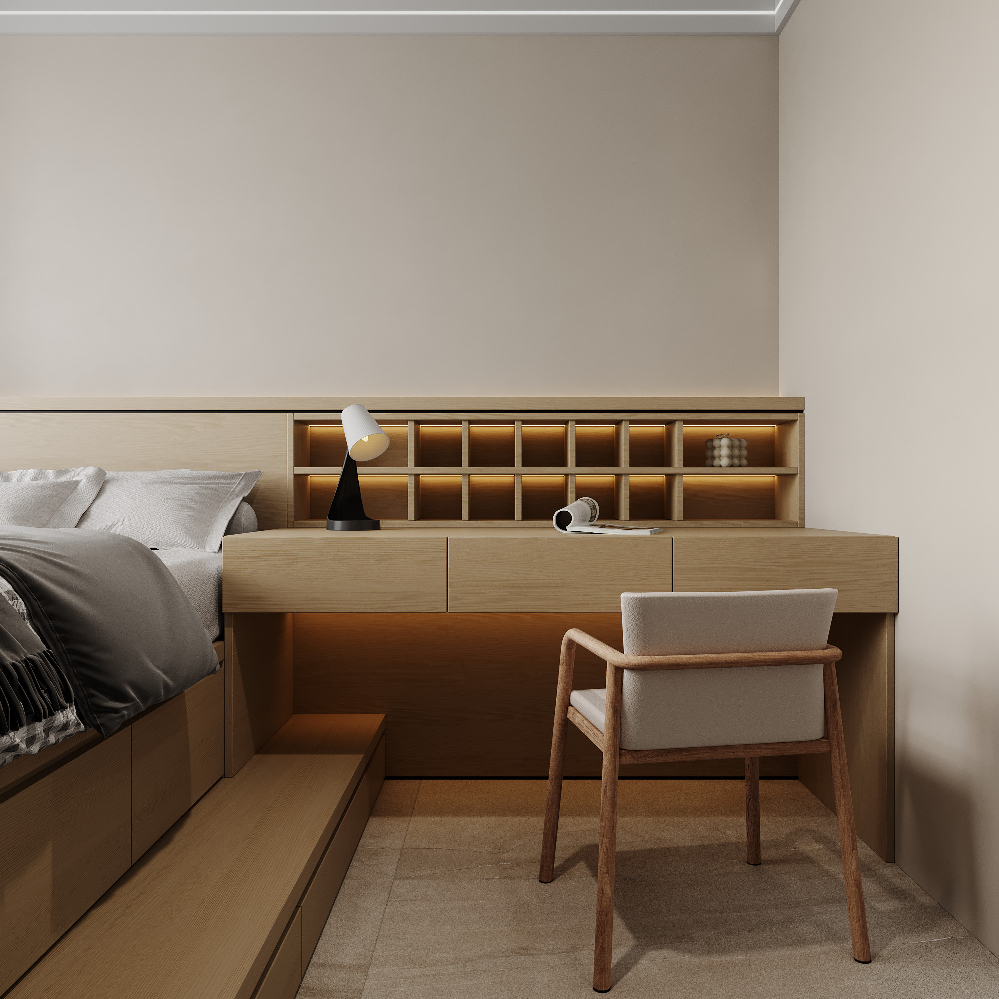 Modern bedroom 3D model_2