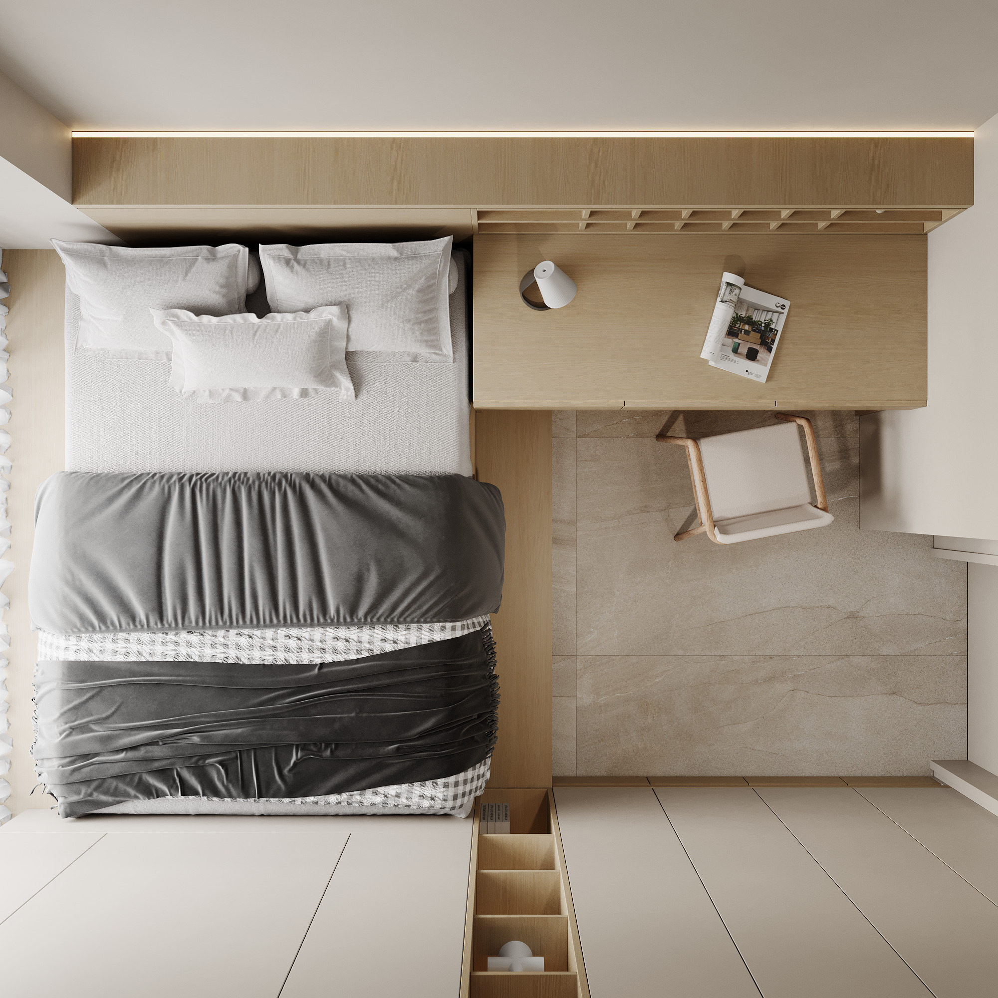 Modern bedroom 3D model_1