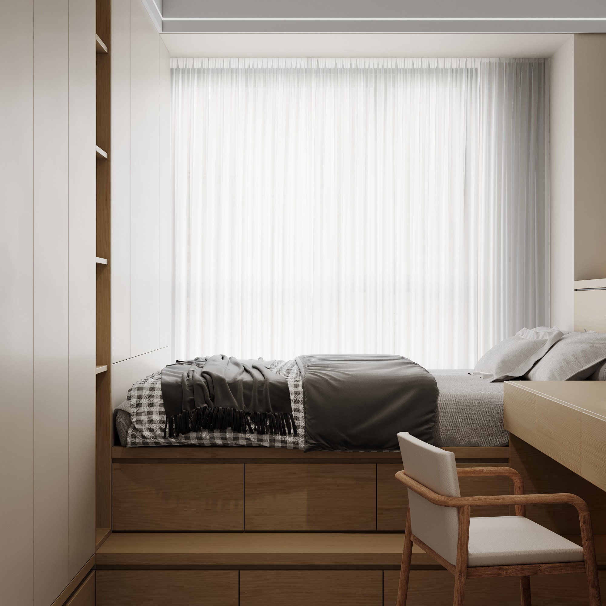 Modern bedroom 3D model_3