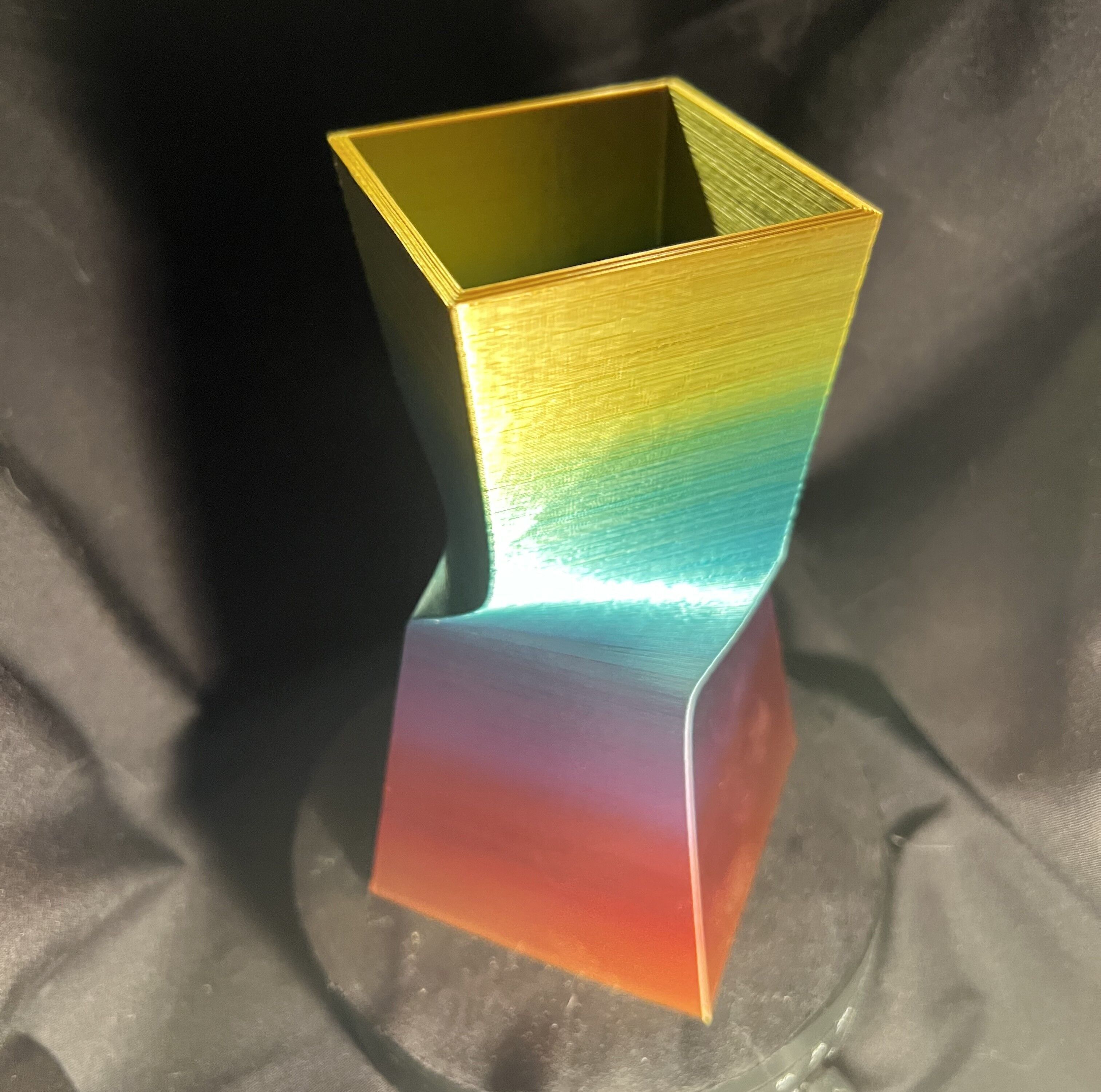 Twisted Square Vase Modern Geometric 3D Print 3D print model_4