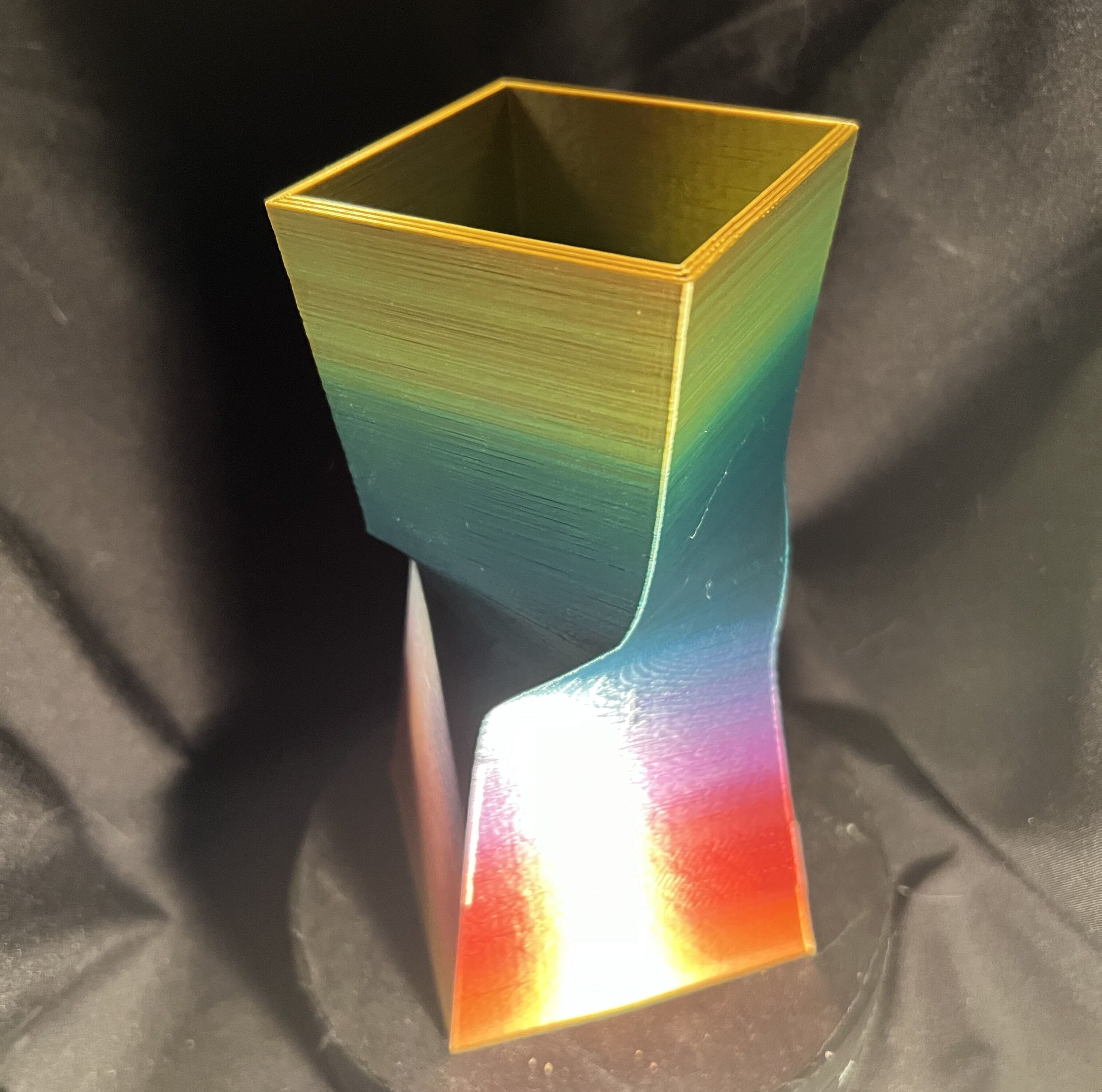 Twisted Square Vase Modern Geometric 3D Print 3D print model_2