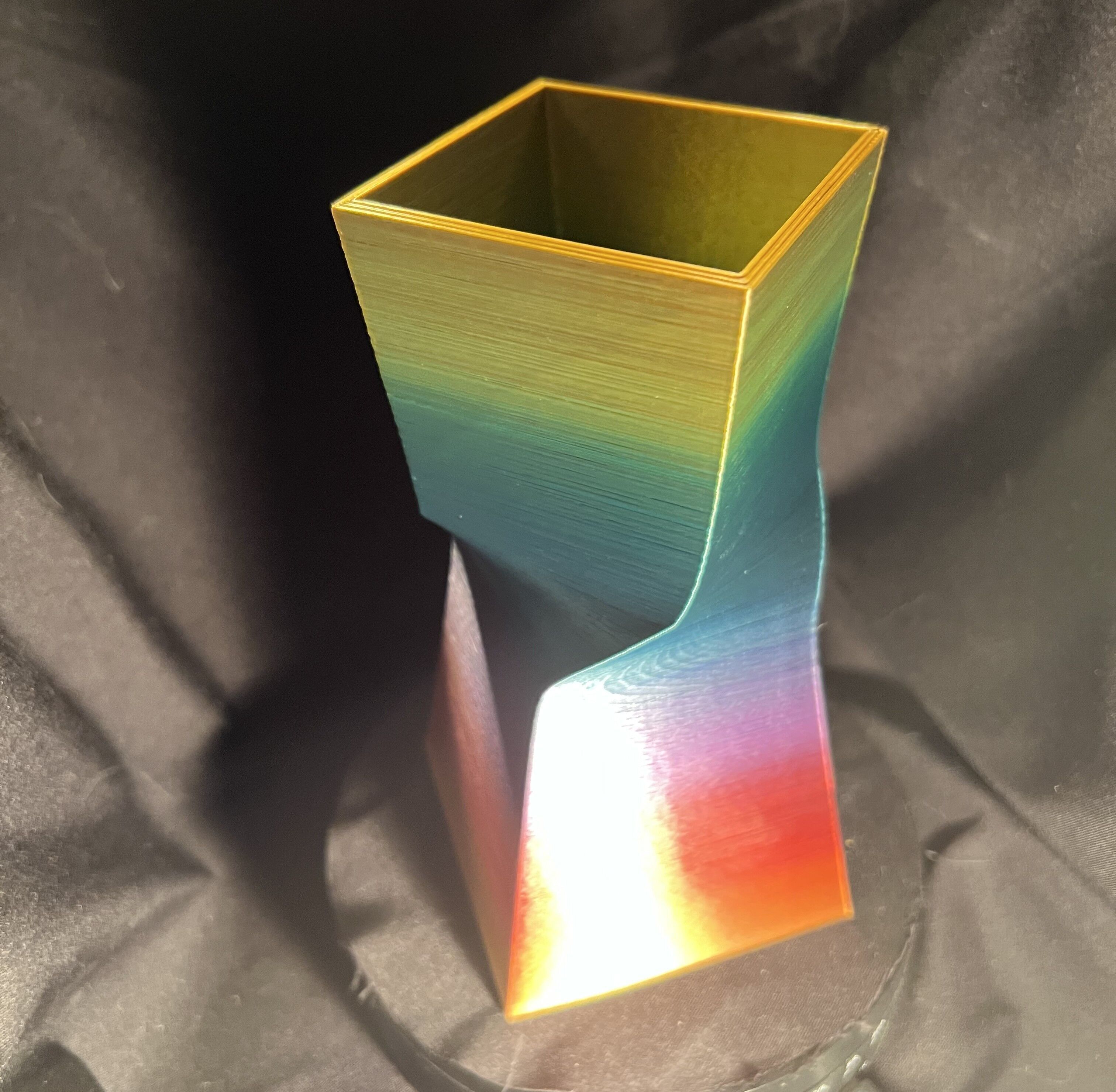 Twisted Square Vase Modern Geometric 3D Print 3D print model_3
