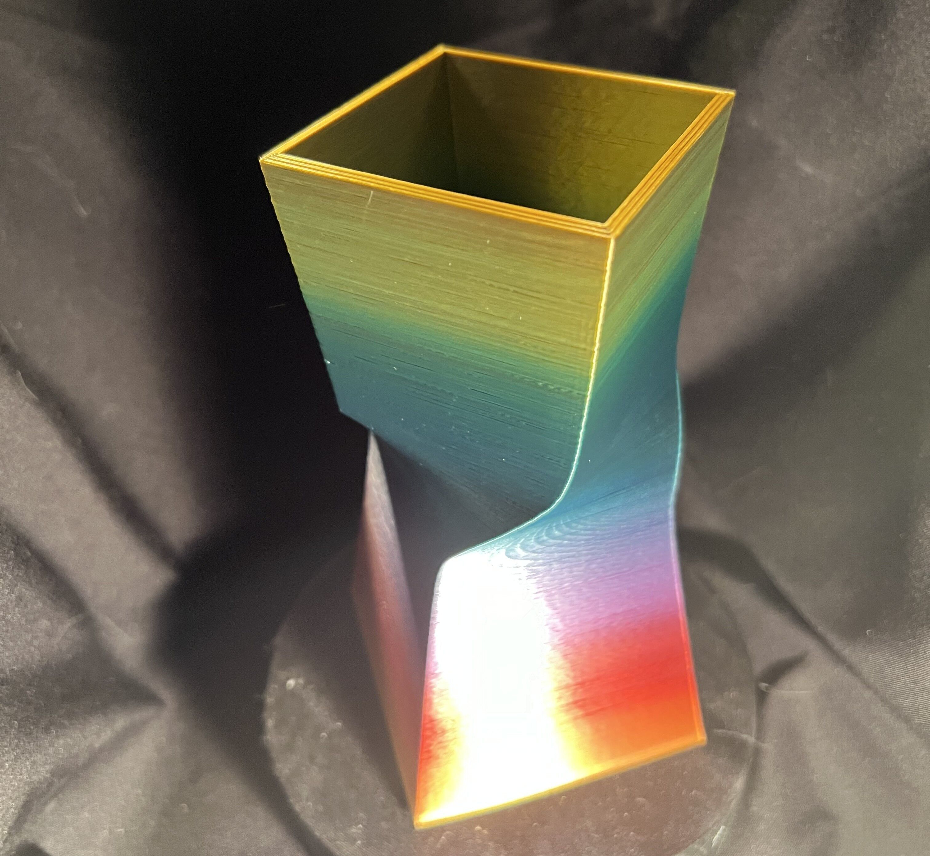 Twisted Square Vase Modern Geometric 3D Print 3D print model_1