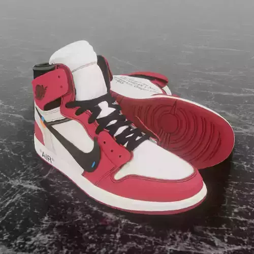 AIR JORDAN 1 OFF WHITE CHICAGO 3D SHOES