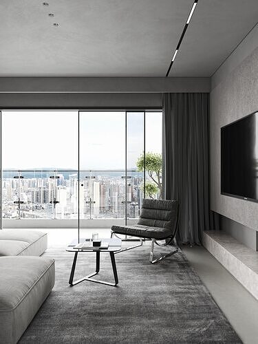 modern livingroom 3D model 3