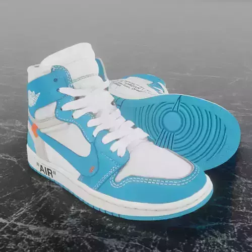 AIR JORDAN 1 OFF WHITE UNC 3D SHOES