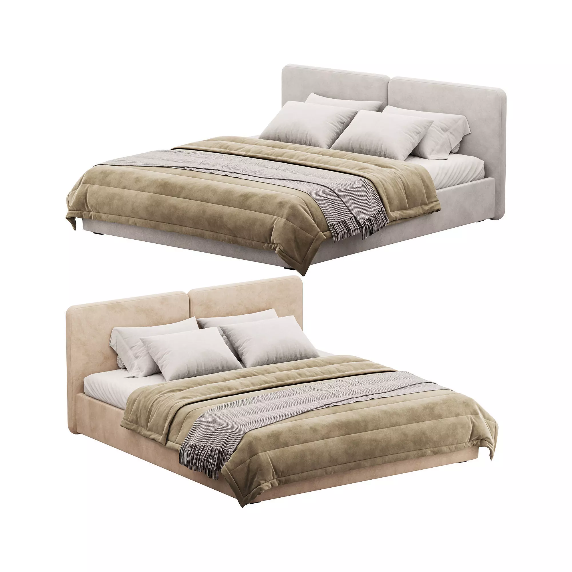 Tadao bed with compartment 3D model_0