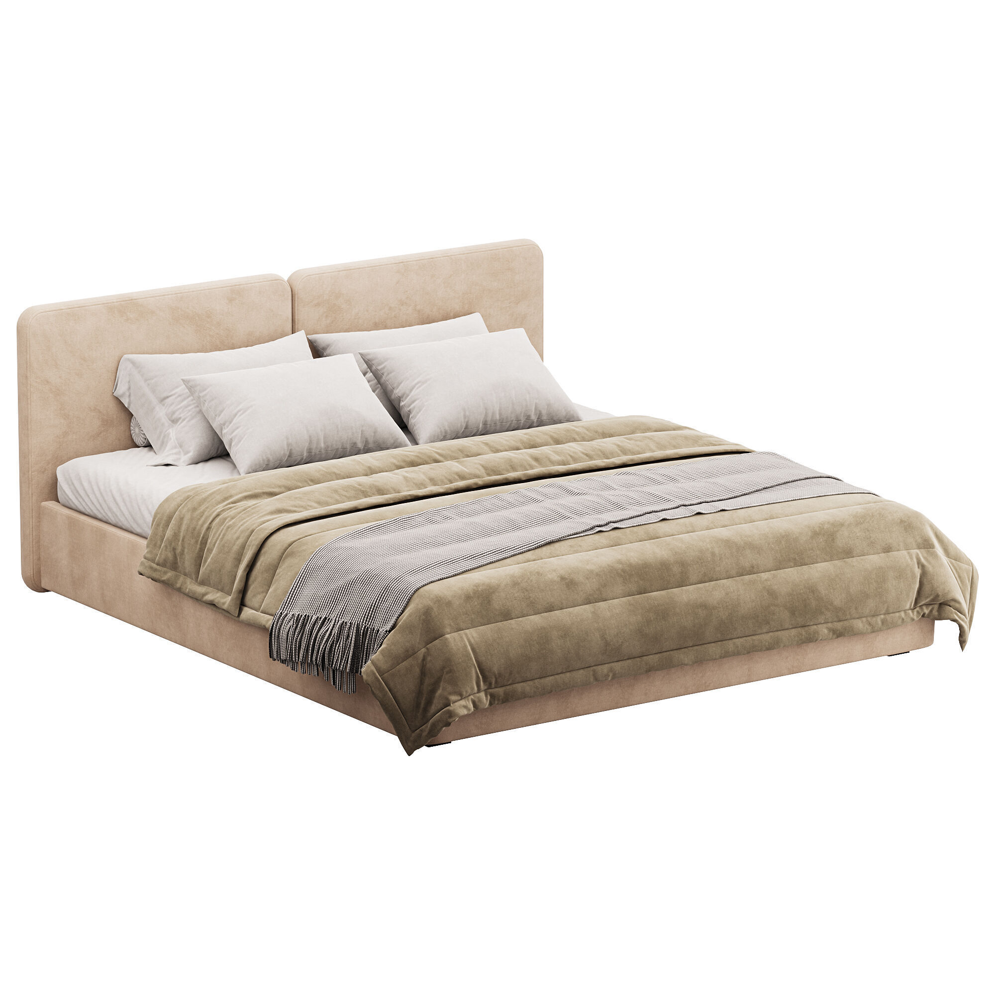 Tadao bed with compartment 3D model_1