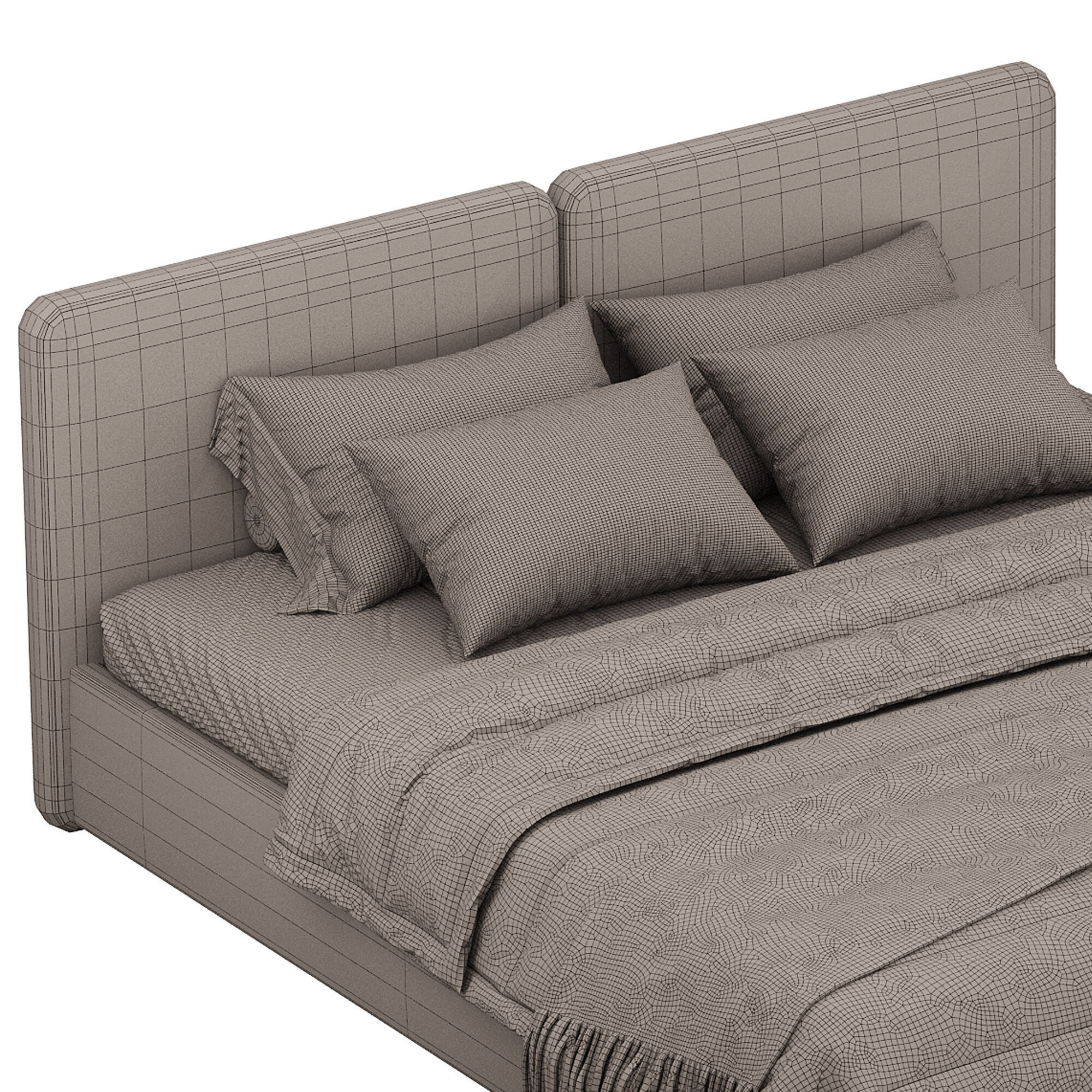 Tadao bed with compartment 3D model_14