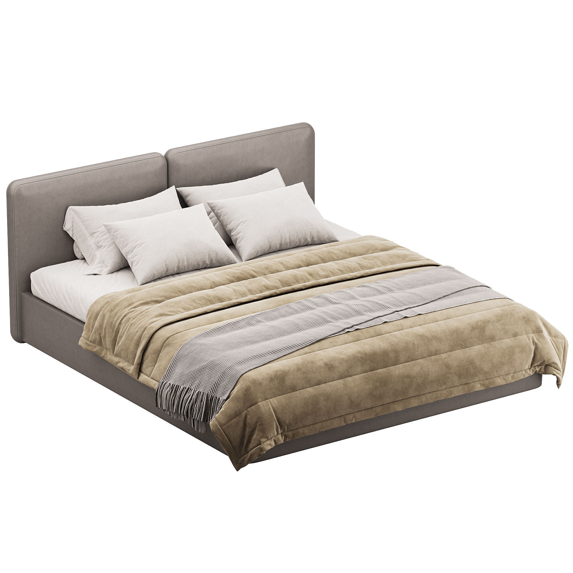 Tadao bed with compartment 3D model_12