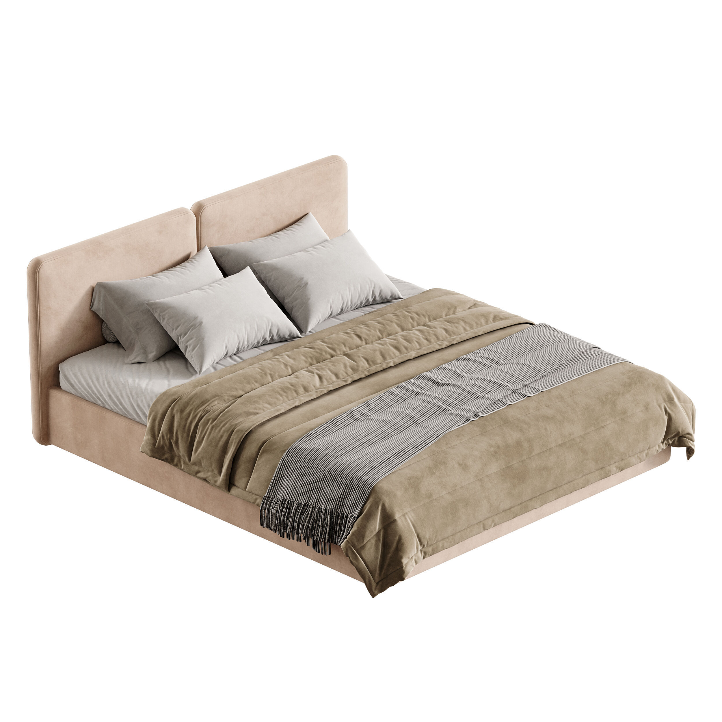 Tadao bed with compartment 3D model_4