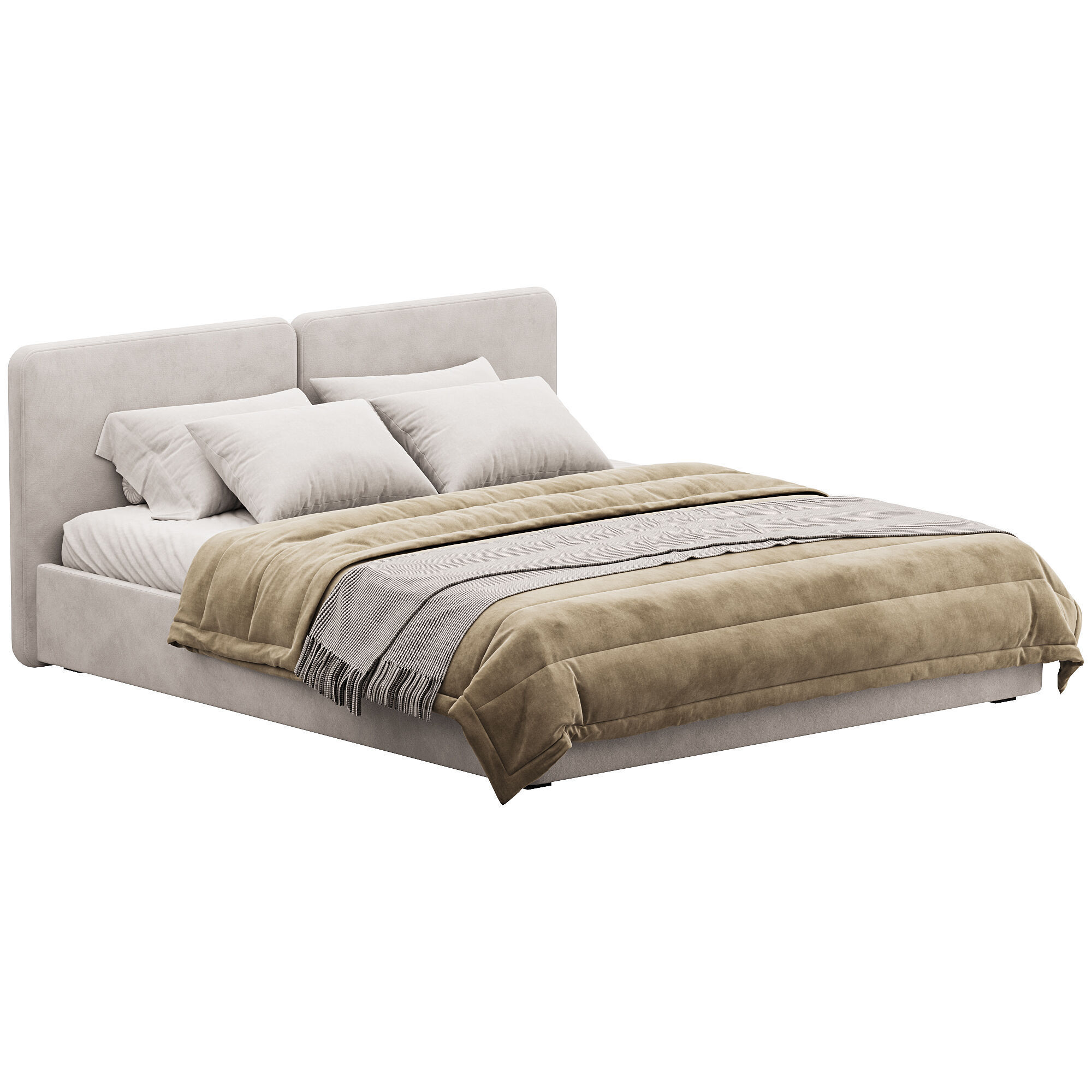 Tadao bed with compartment 3D model_3