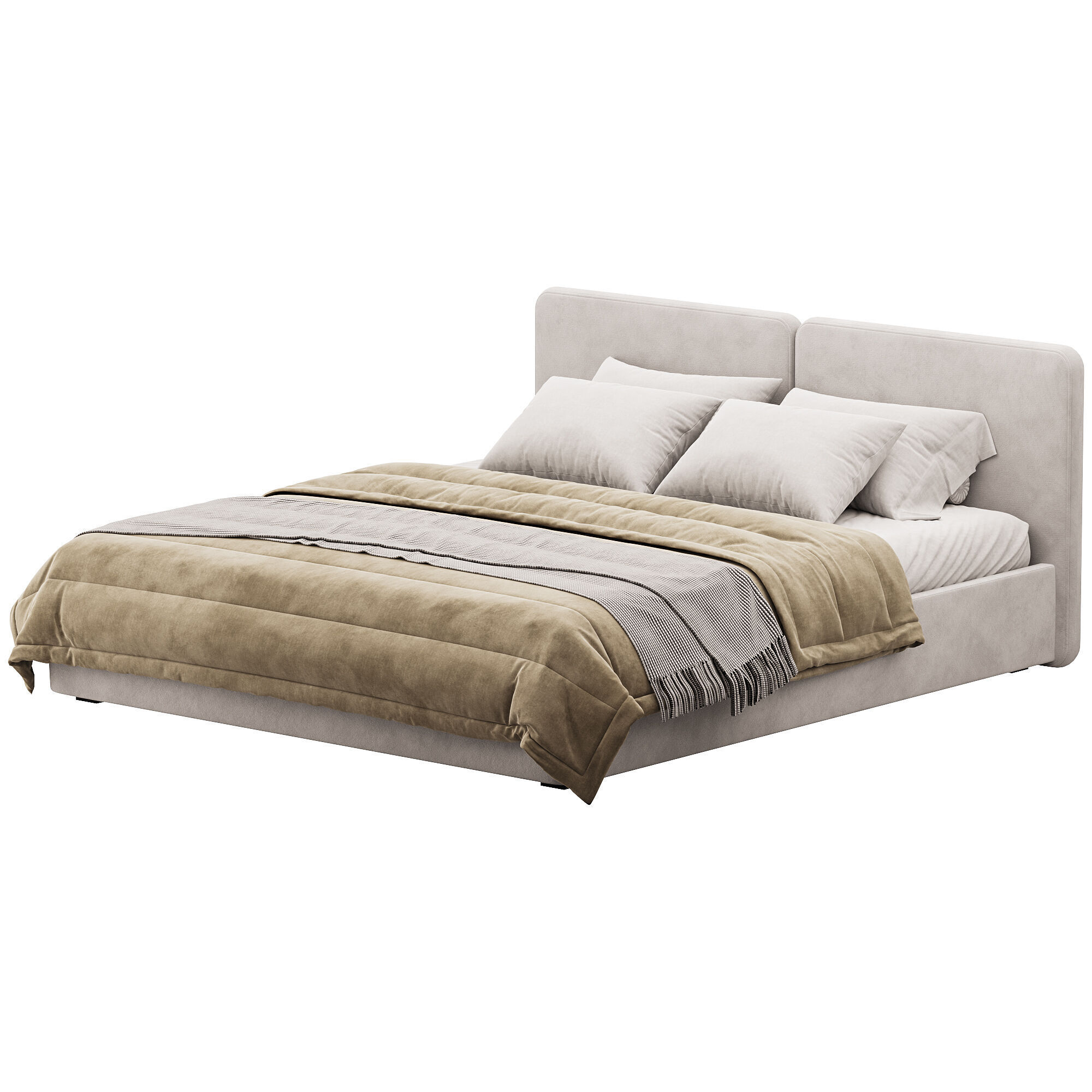 Tadao bed with compartment 3D model_2