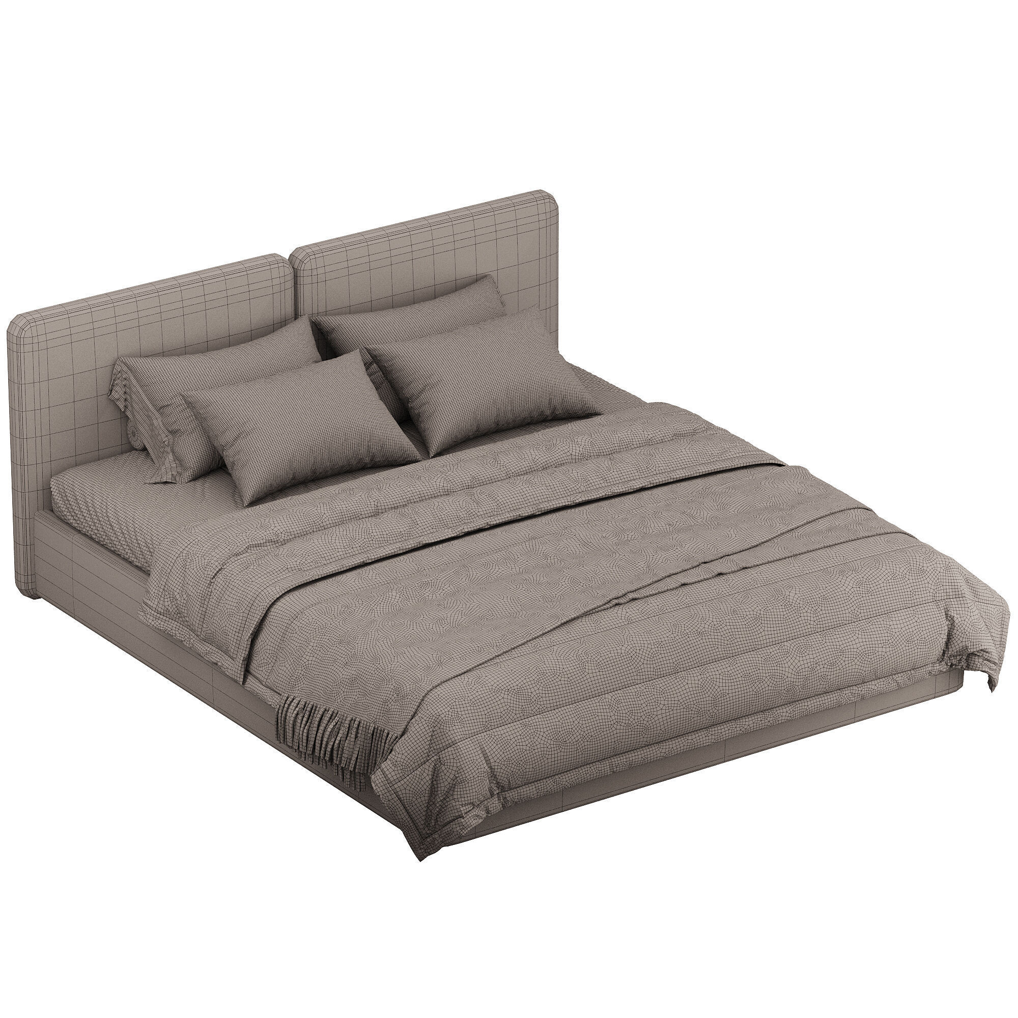 Tadao bed with compartment 3D model_13