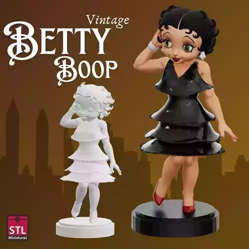 Betty Boop Comic Style FanArt Inspired 3D 