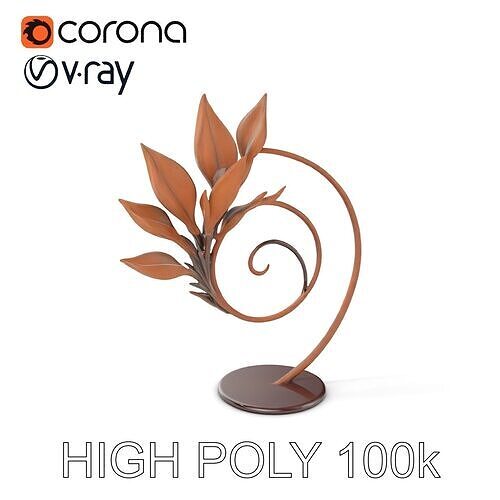 Elegant Spiral Leaf Sculpture Model Pack Low-poly 3D model