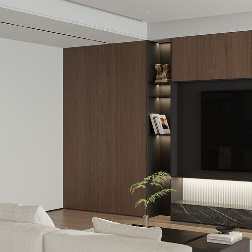 Italian Minimalist Living Room 3D model 7