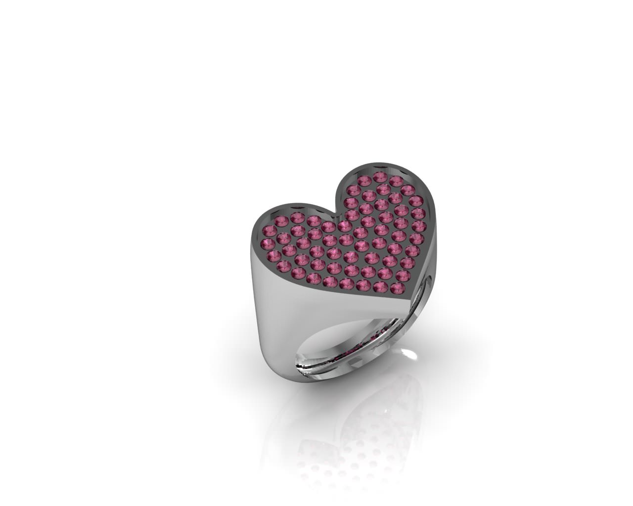 heart ring chevalier 3D print model_1