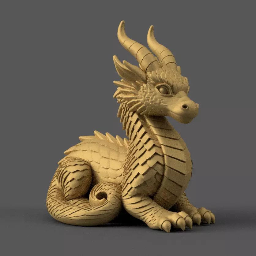 Charming Baby Dragon 3D STL File for Desk or Decor 3D print model_0