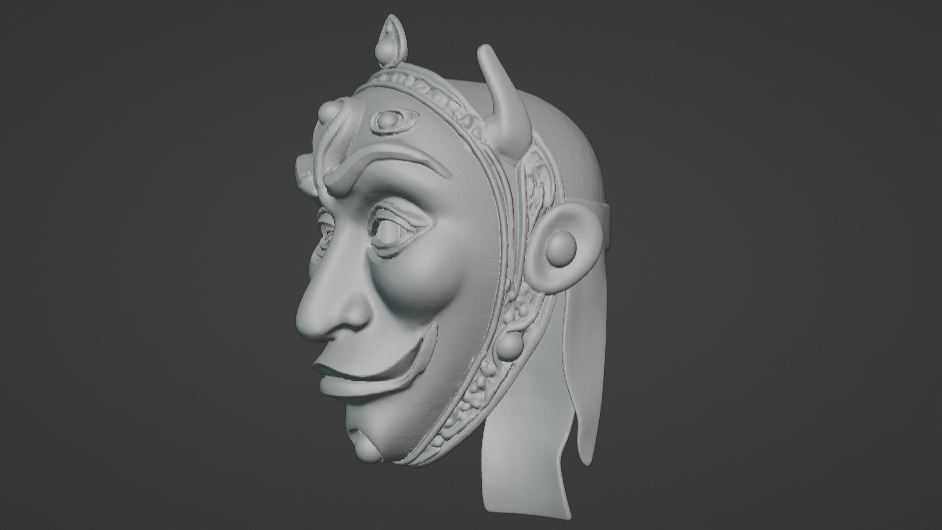 Ronin Spirit - Samurai Warrior Mask  3D Printable Model 3D print model_90