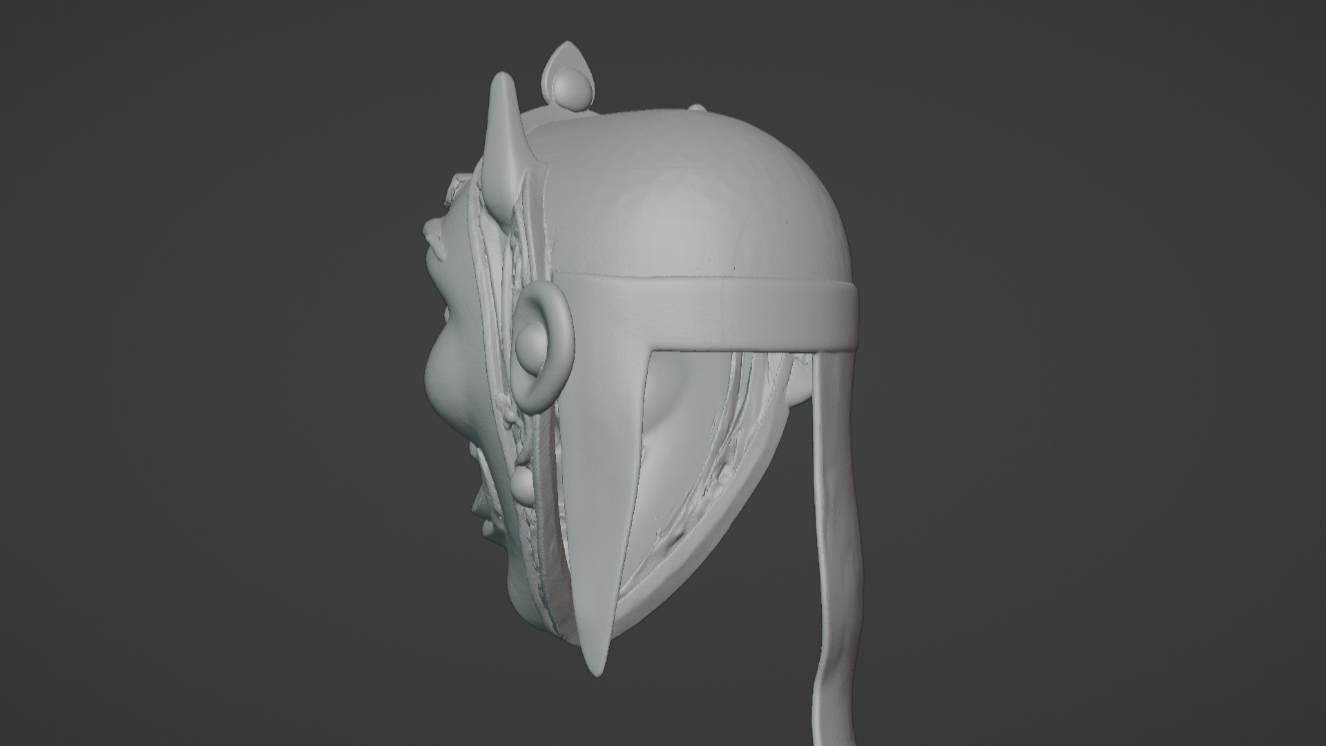 Ronin Spirit - Samurai Warrior Mask  3D Printable Model 3D print model_68