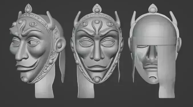 Ronin Spirit - Samurai Warrior Mask  3D Printable Model