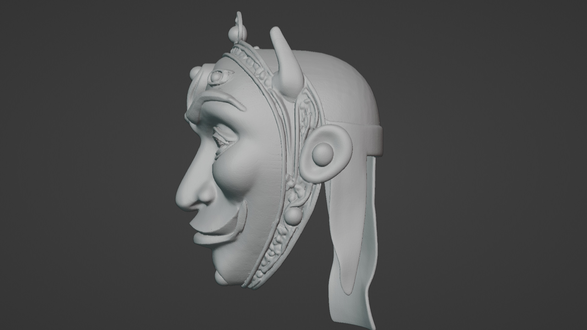 Ronin Spirit - Samurai Warrior Mask  3D Printable Model 3D print model_86