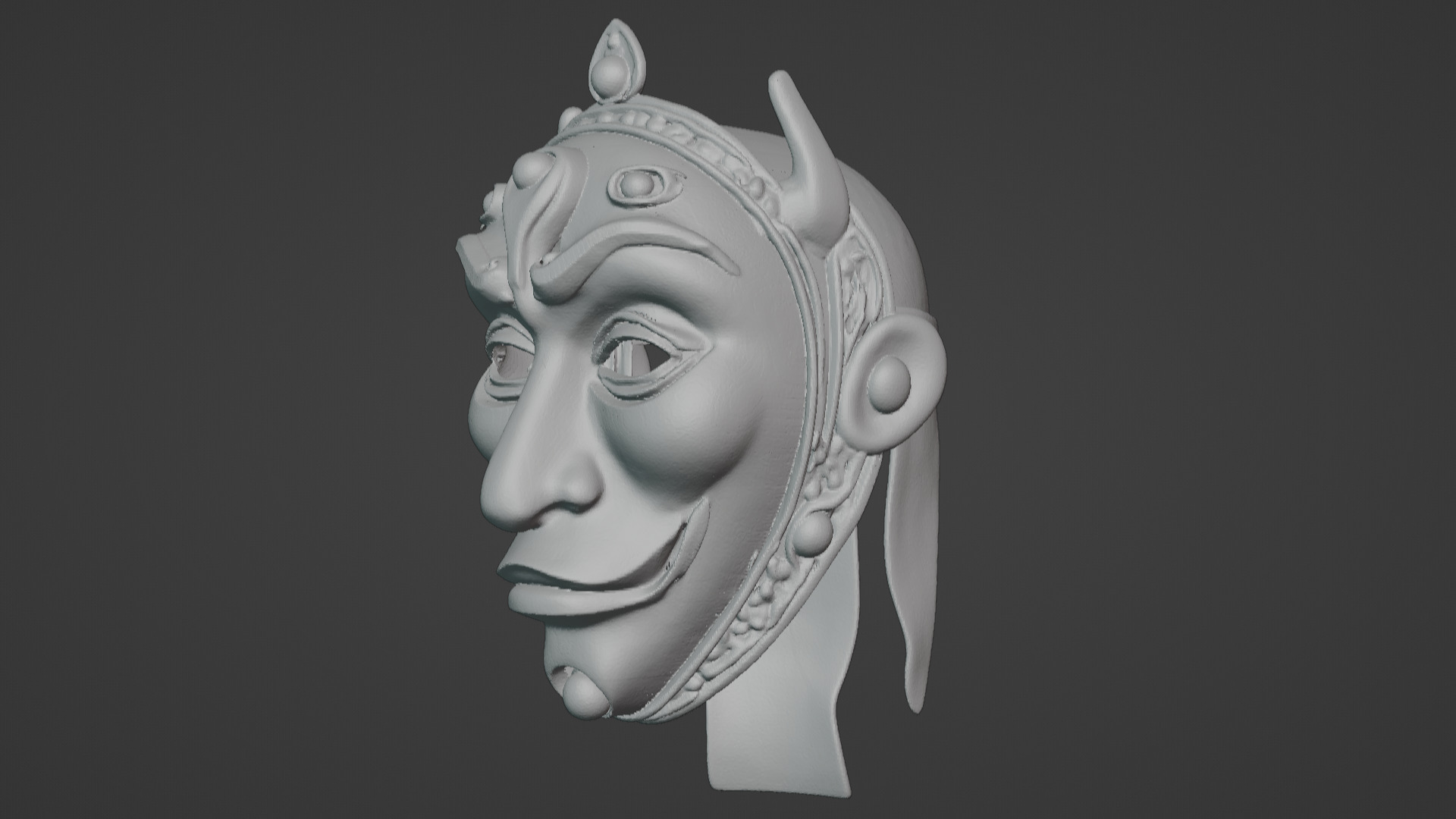 Ronin Spirit - Samurai Warrior Mask  3D Printable Model 3D print model_102
