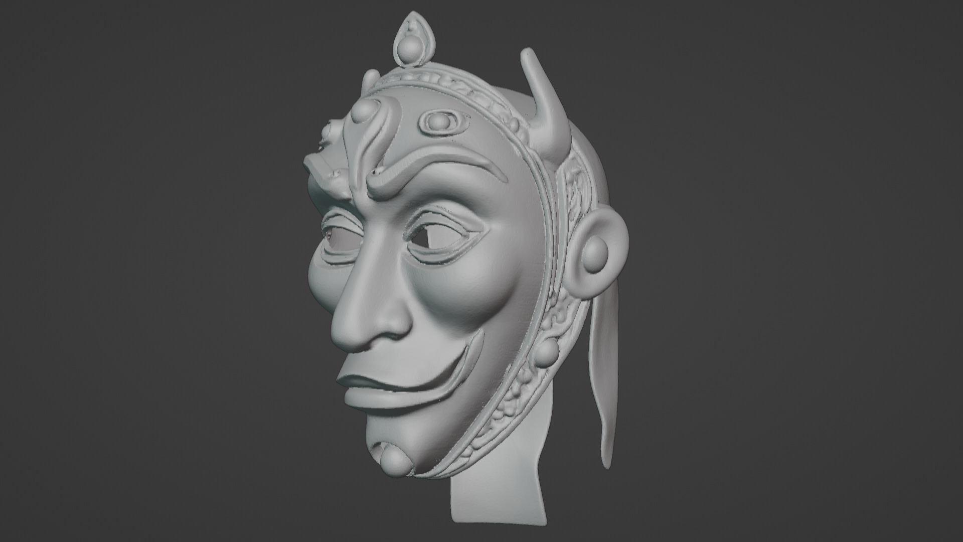 Ronin Spirit - Samurai Warrior Mask  3D Printable Model 3D print model_95