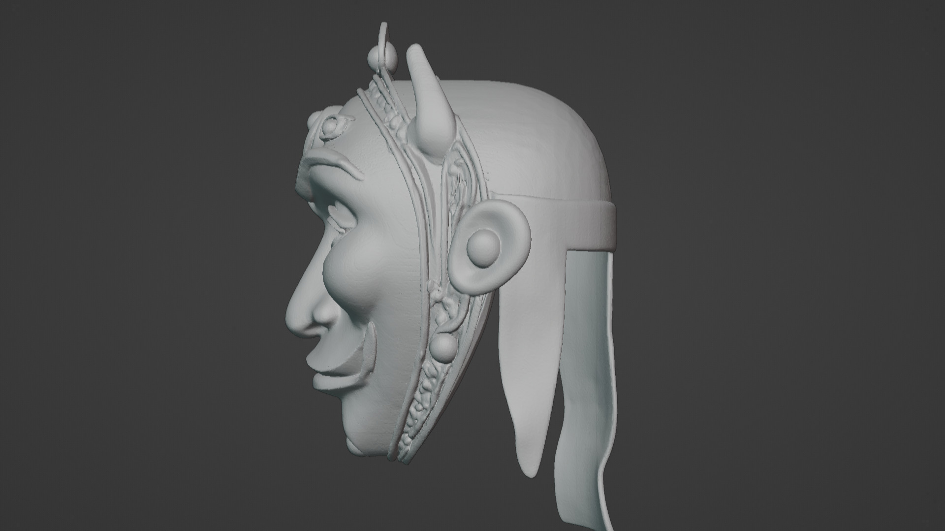 Ronin Spirit - Samurai Warrior Mask  3D Printable Model 3D print model_85
