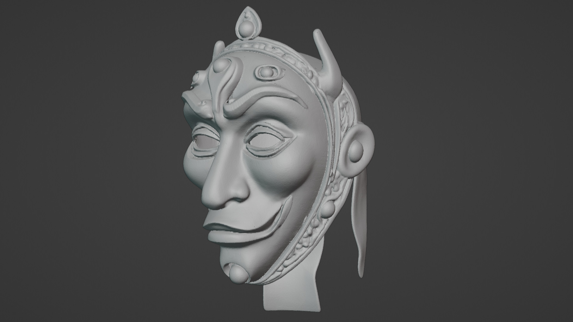 Ronin Spirit - Samurai Warrior Mask  3D Printable Model 3D print model_91