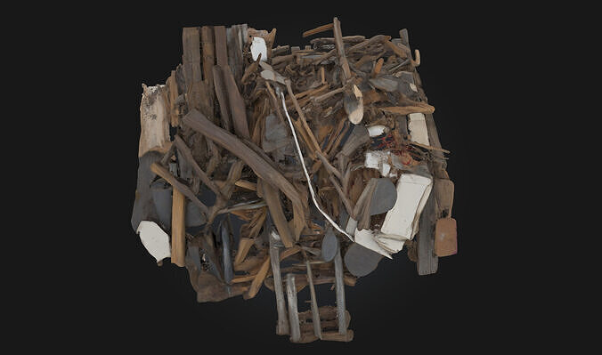 Wood and Debris Heap Natural Pile of Timber and Rubble 3D model