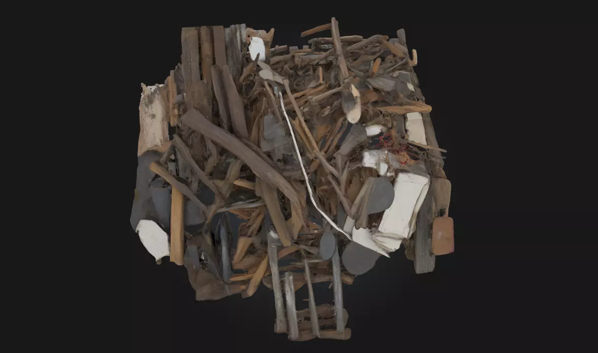 Wood and Debris Heap Natural Pile of Timber and Rubble 3D model