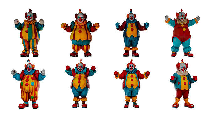 Plastic Fat Toy Clown Batch 1 Free 3D model