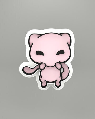Mew pokemon cookie cutter 3D print model