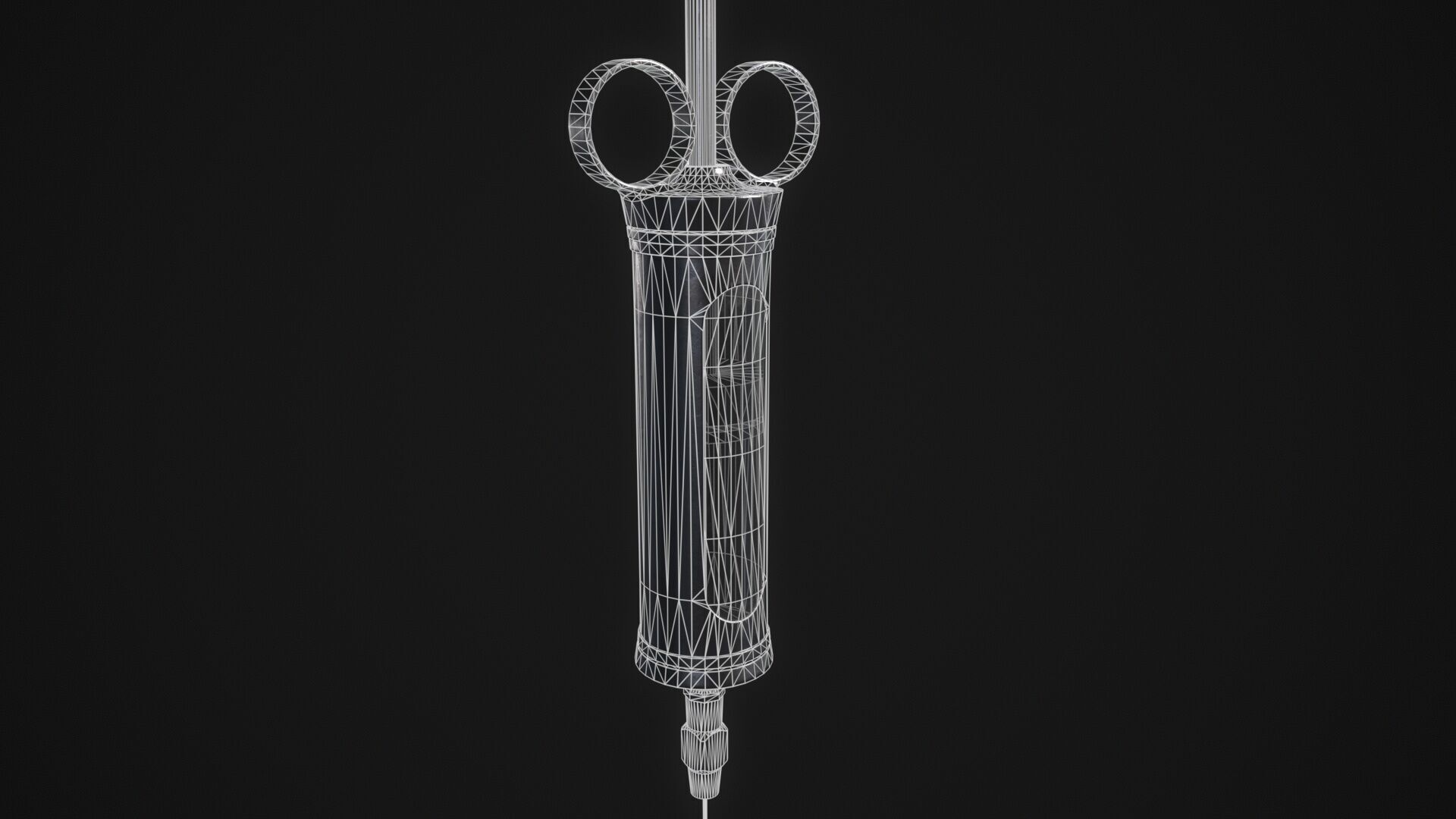Antique syringe Low-poly 3D model_6