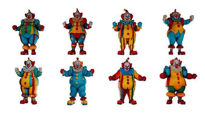 Plastic Fat Toy Clown Batch 2 Free 3D model