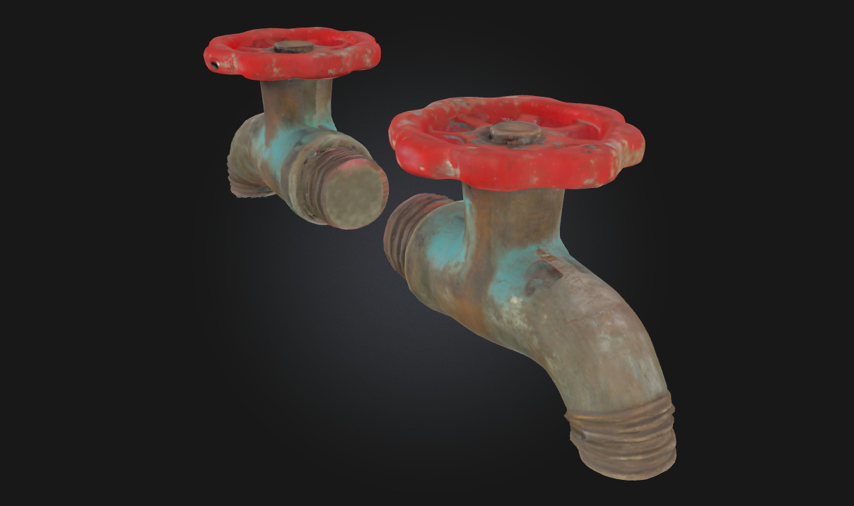 Old and New Valves Industrial Valve Set for Mechanical 3D model_3