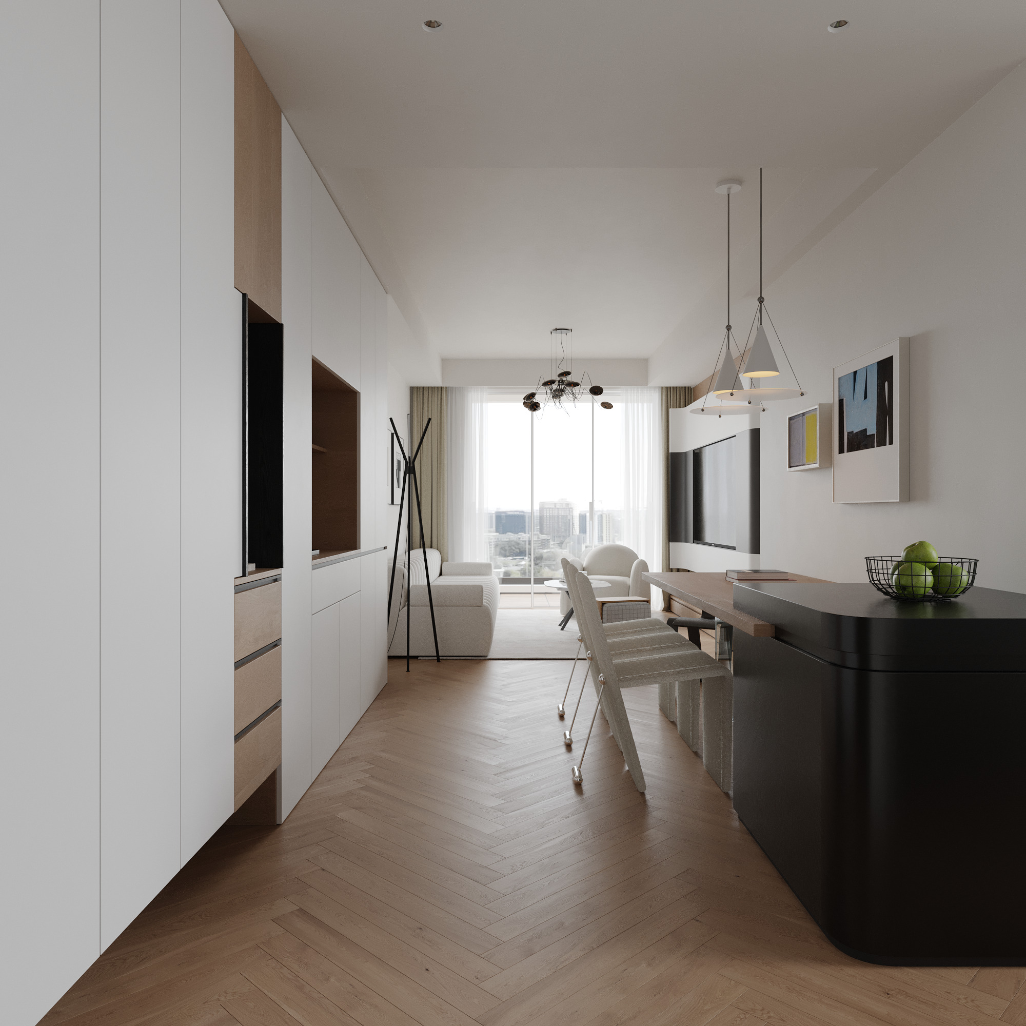 Modern simple livingroom 3D model_2