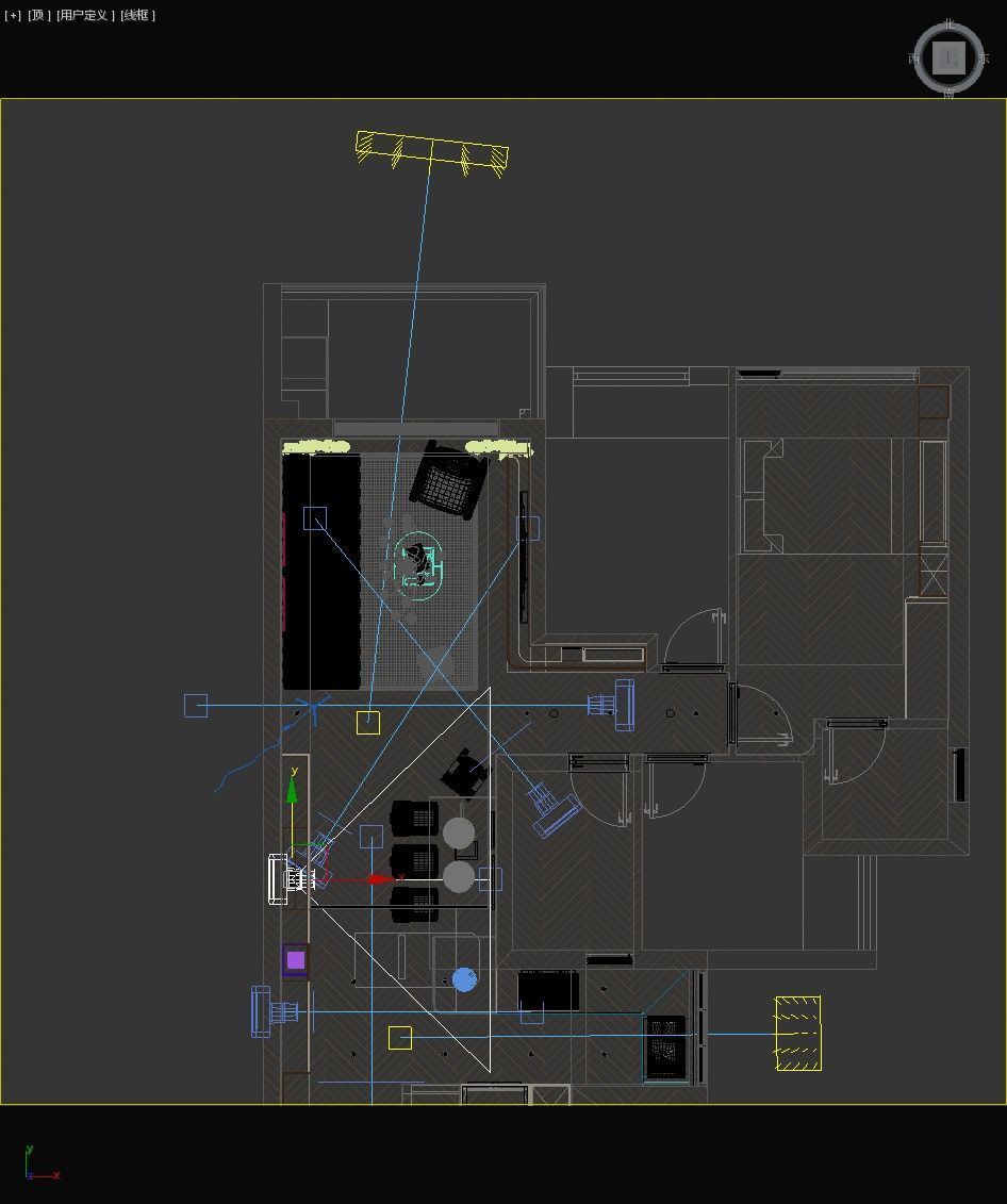 Modern simple livingroom 3D model_6