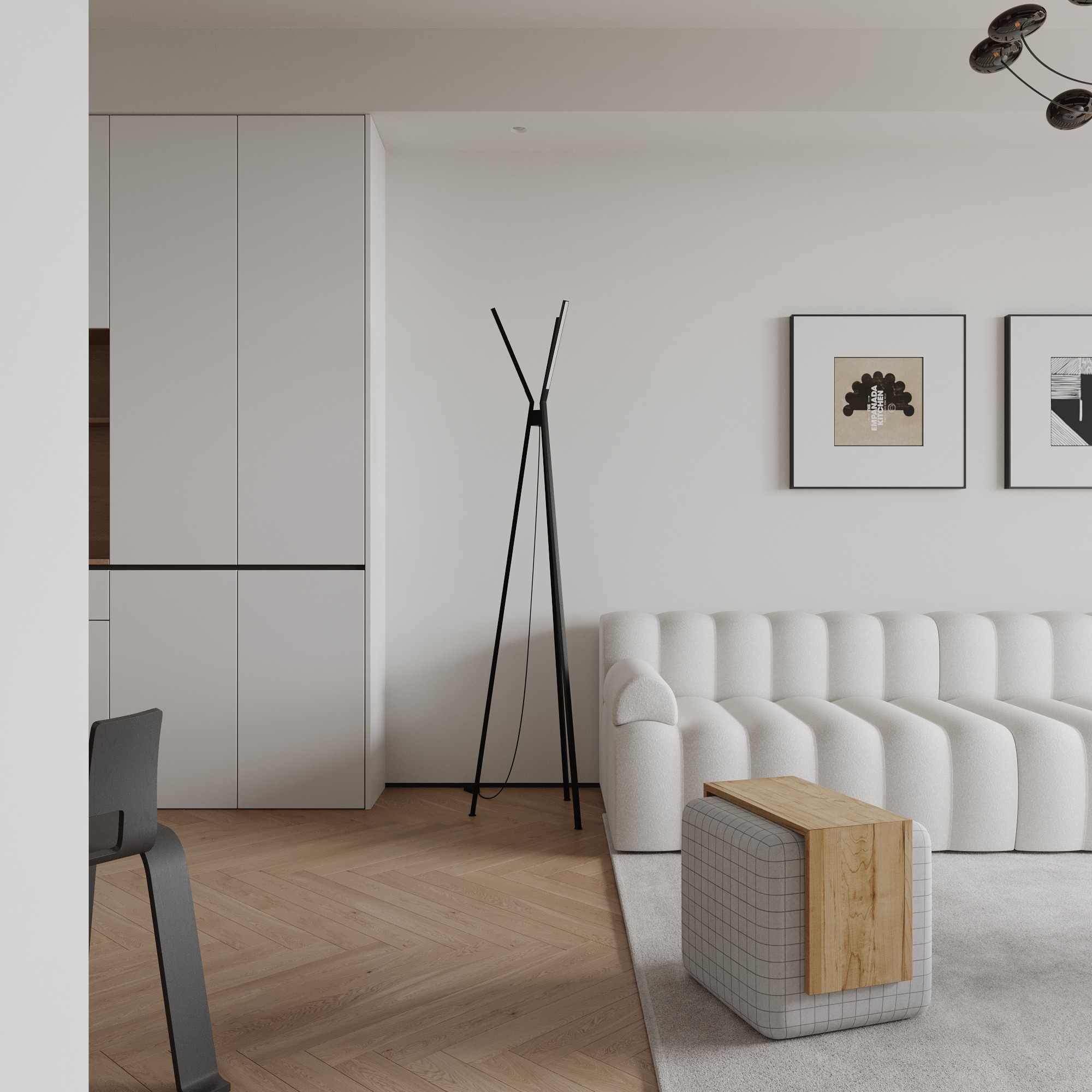 Modern simple livingroom 3D model_5