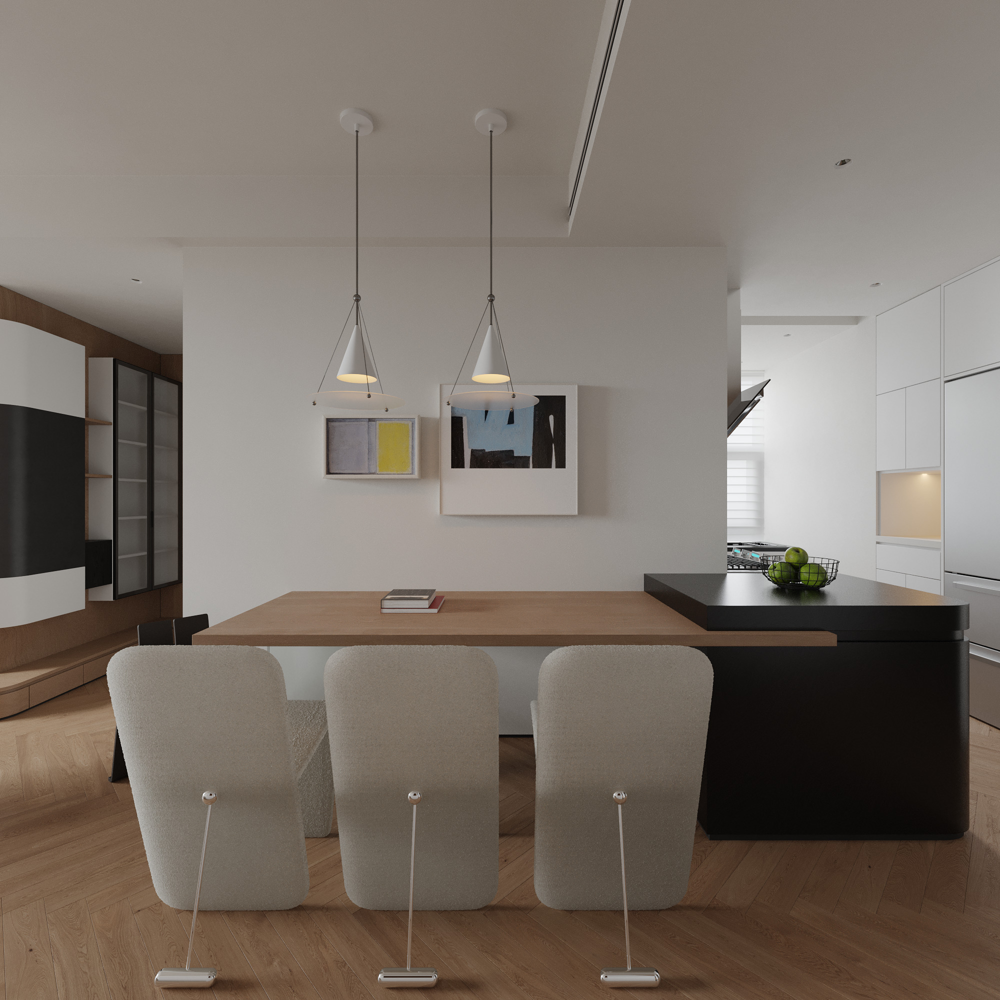 Modern simple livingroom 3D model_4