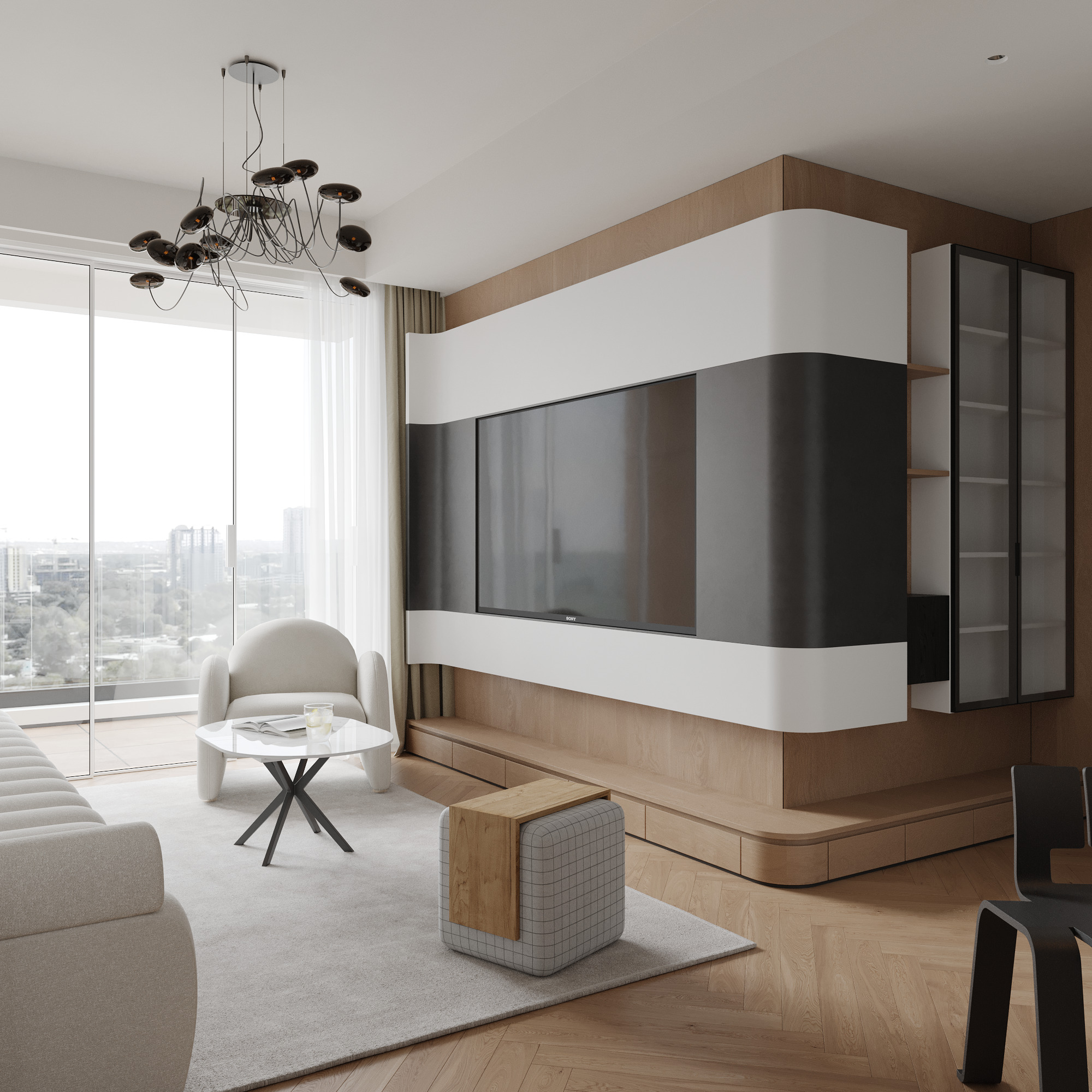 Modern simple livingroom 3D model_3