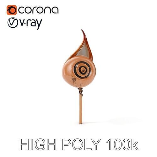 Spiral Flame Ornament Model Pack Low-poly 3D model