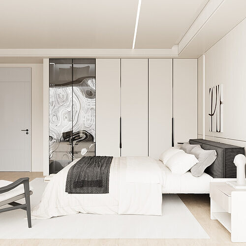 Modern bedroom 3D model 3
