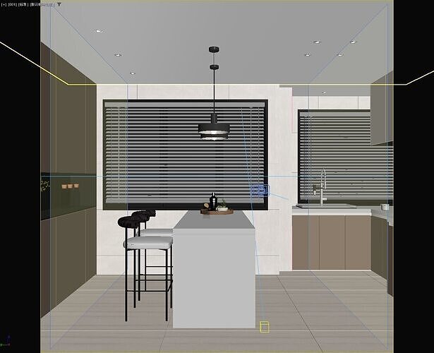 Modern simple  restaurant 3D model 6